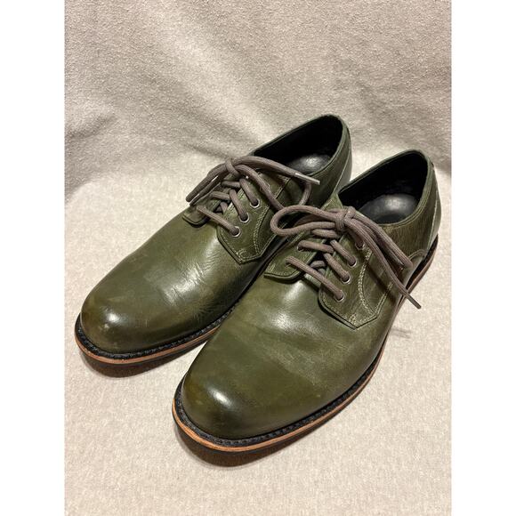 UGG Hixon Oxfords Men’s Size 8.5 Distressed Olive Green Leather Shoes. - Picture 6 of 10